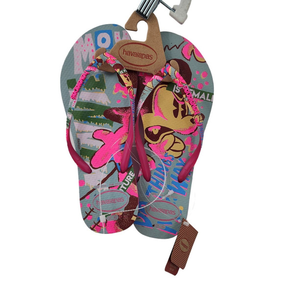 New Havaianas Mickey Mouse Minnie Disney Flip Flops 9/10‎ - Picture 1 of 7